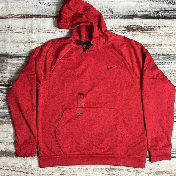 Nike Men's Therma-FIT Hooded Fitness Pullover Red/Black Size Large - Picture 1 of 16